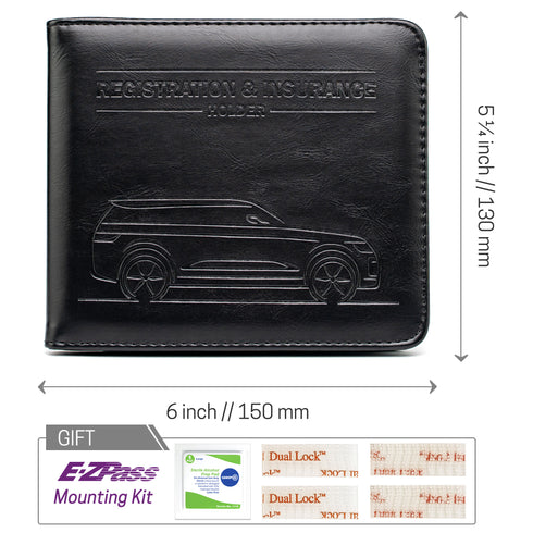 CANOPUS Car Registration and Insurance Holder, Magnetic Closure, Embossed Card Document Holder, Vehicle Glove Box Organizer